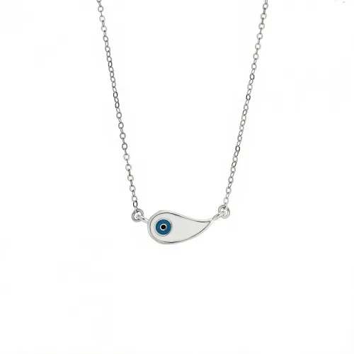 925 Κολιέ Senza Silver 925, Ματάκι λαχούρι με σμάλτο SSR2837SR