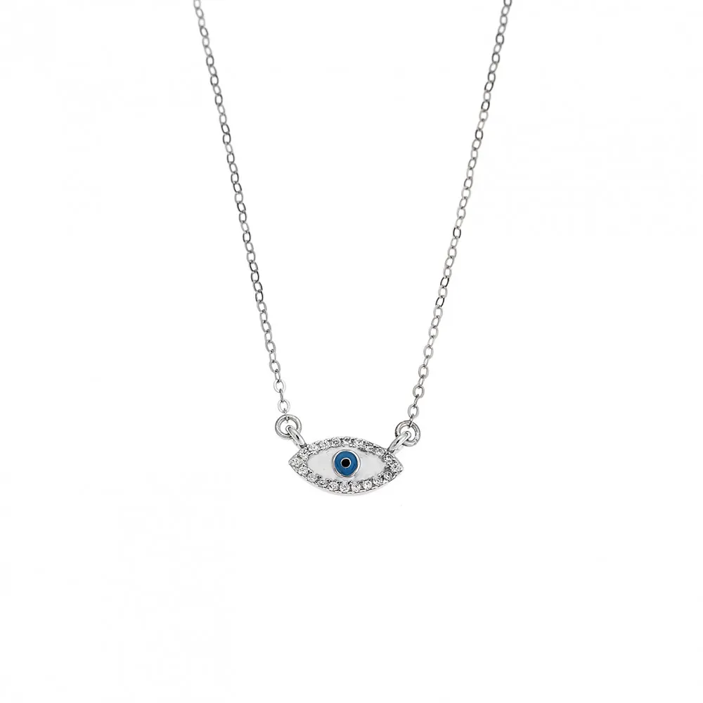 925 Κολιέ Senza Silver 925, Ματάκι με σμάλτο SSR2838SRWH