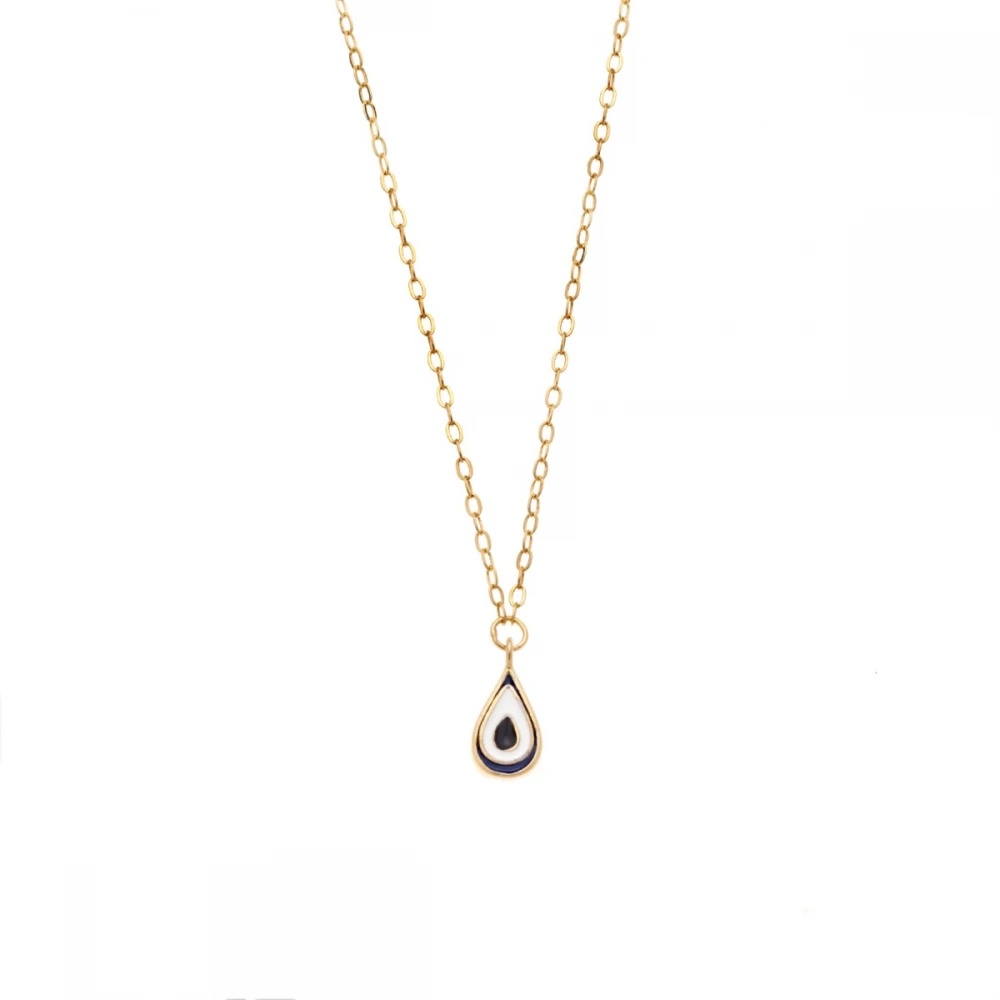 Senza Επιχρυσωμένο Κολιέ, Silver 925, Ματάκι "Σταγόνα" με σμάλτο SSR3276GBL