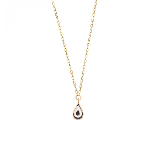 Senza Επιχρυσωμένο Κολιέ, Silver 925, Ματάκι "Σταγόνα" με σμάλτο SSR3276GBL
