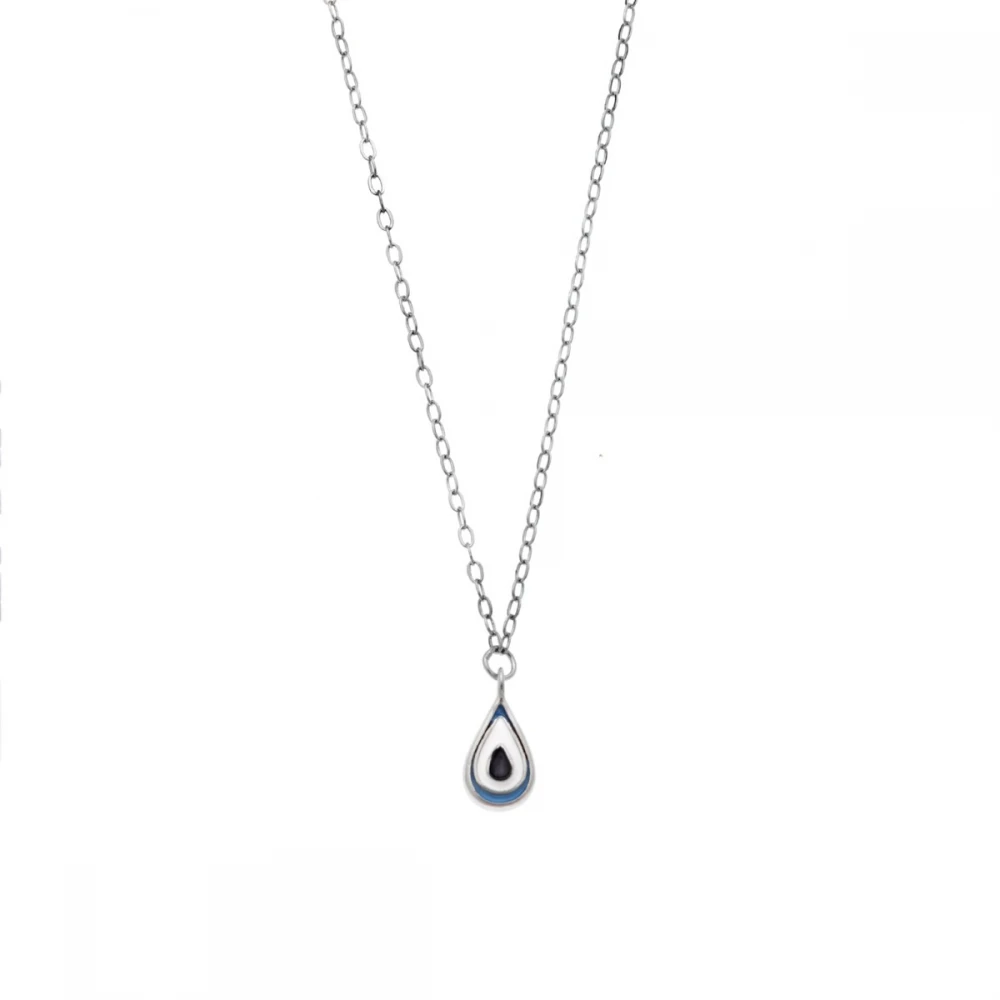 SENZA Κολιέ Ασήμι 925, Ματάκι με σμάλτο SSR3276SWH