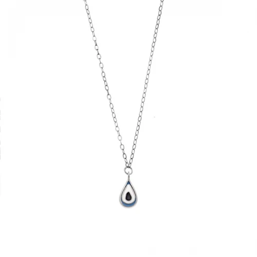 SENZA Κολιέ Ασήμι 925, Ματάκι με σμάλτο SSR3276SWH