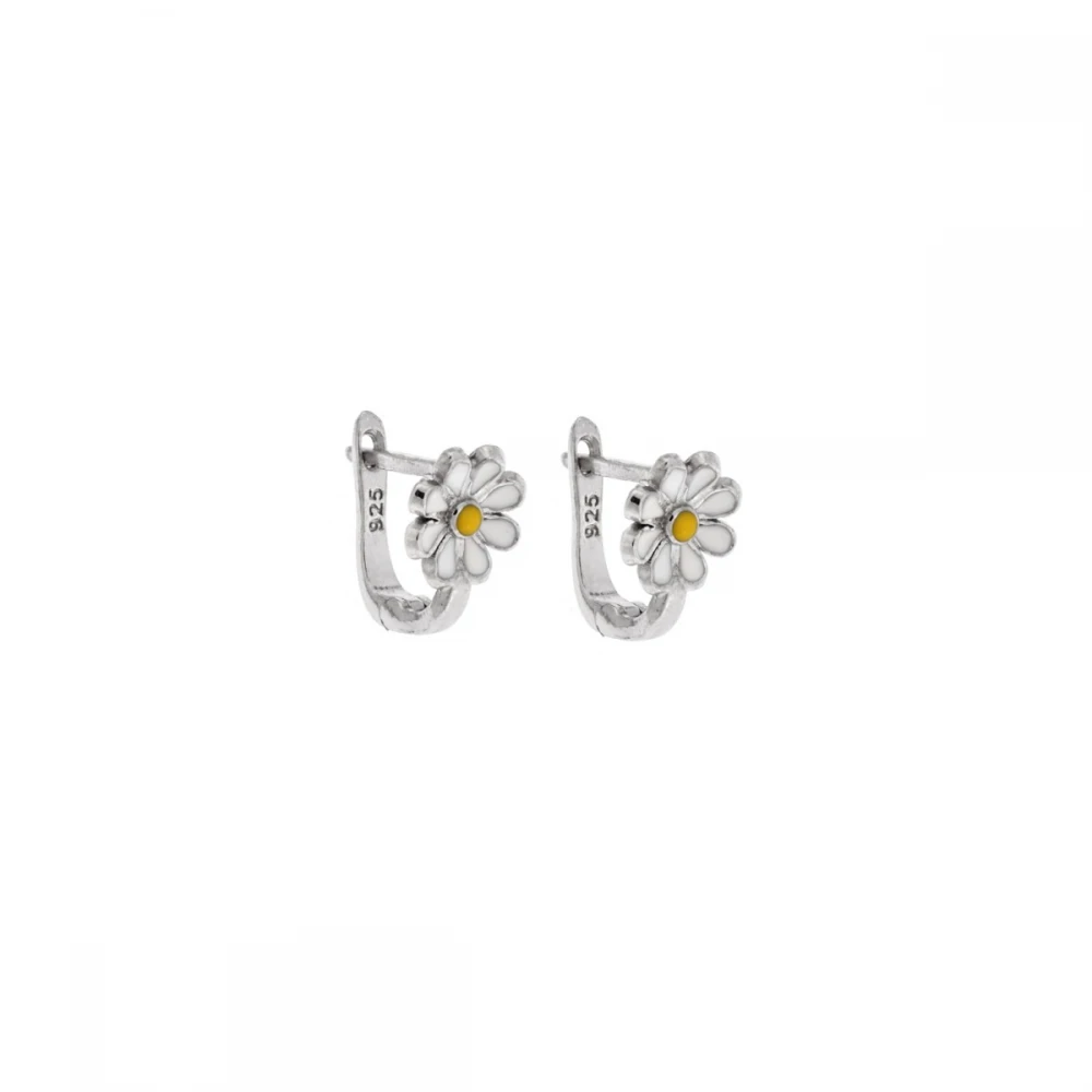 Senza 925 Ασήμι Σκουλαρίκια Κρίκοι "Λουλο΄ύδι" SSR3643SRKR