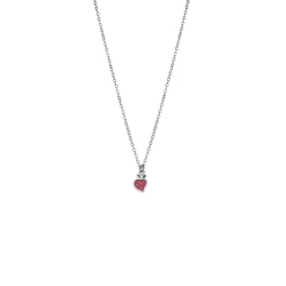 Senza 925 Ασήμι Κολιέ "Φράουλα" με Κόκκινο σμάλτο SSR3668-1SR