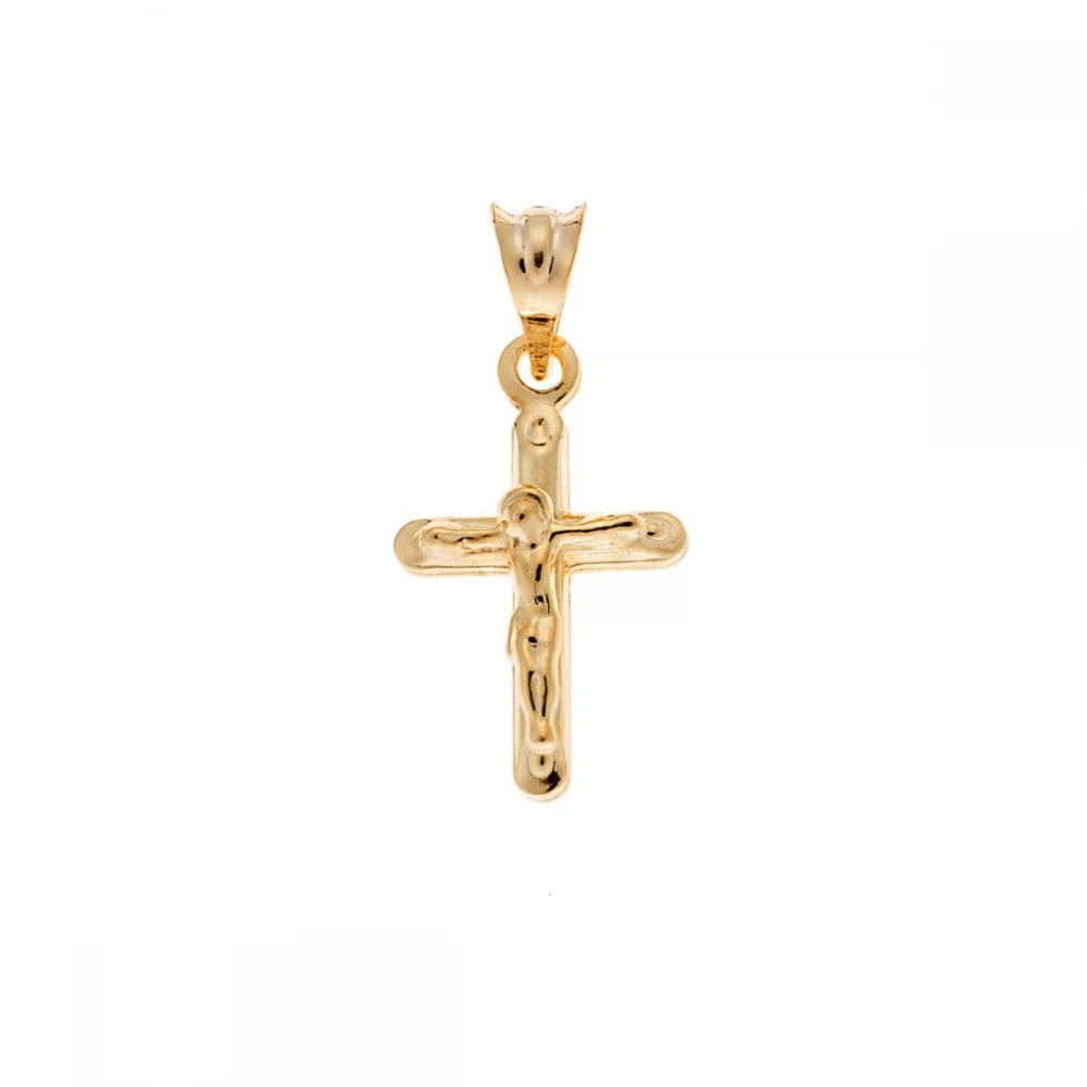 SENZA Κολιέ Επιχρυσωμένο ασήμι 925, Αλυσίδα και Σταυρός SSR3681GD