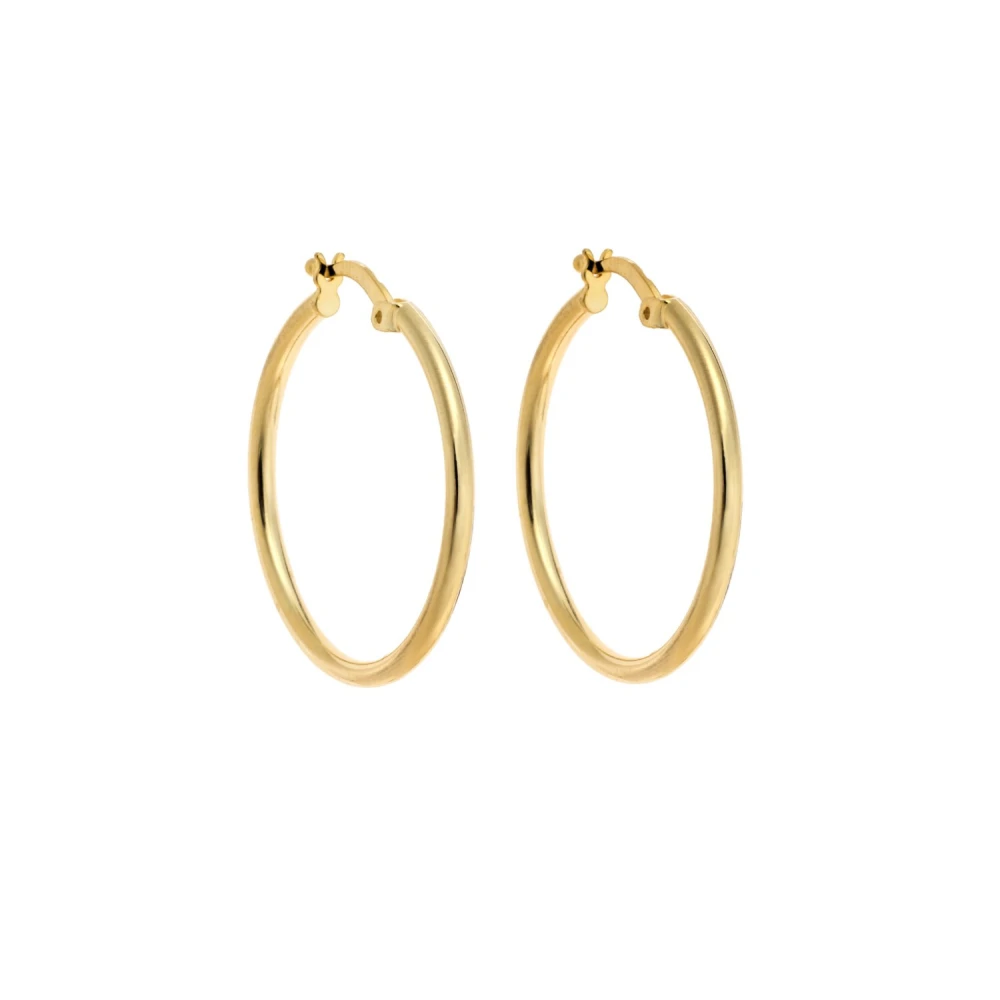 Σκουλαρίκια Senza ασήμι 925, Επιχρυσωμένοι Κρίκοι SSR3696-2AGD