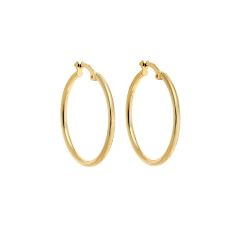 Σκουλαρίκια Senza ασήμι 925, Επιχρυσωμένοι Κρίκοι SSR3696-2AGD