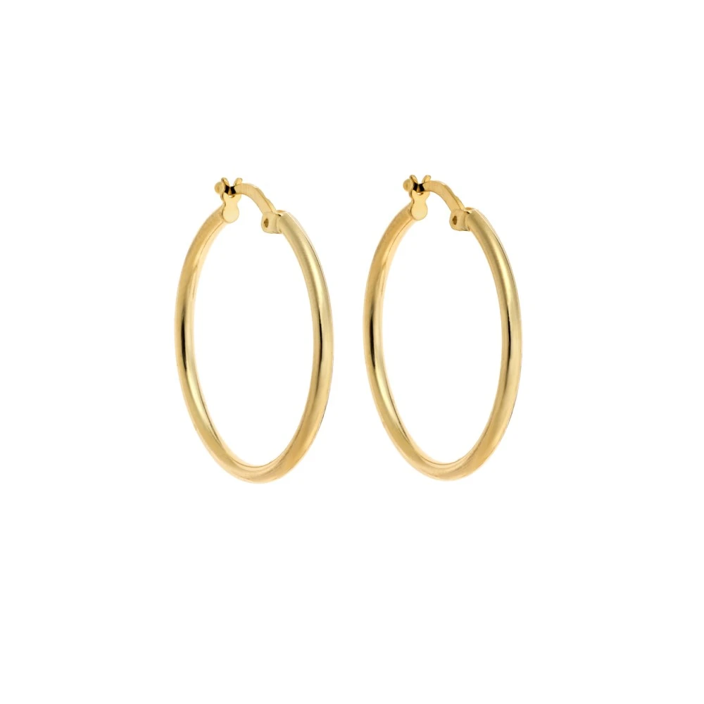 Σκουλαρίκια Senza ασήμι 925, Επιχρυσωμένοι Κρίκοι SSR3696-2GD