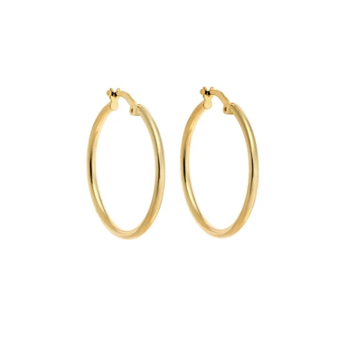 Σκουλαρίκια Senza ασήμι 925, Επιχρυσωμένοι Κρίκοι SSR3696-2GD