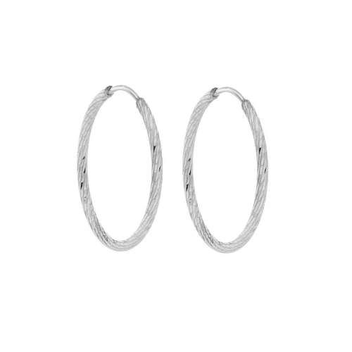 Σκουλαρίκια Senza ασήμι 925, Κρίκοι SSR3699-1SR