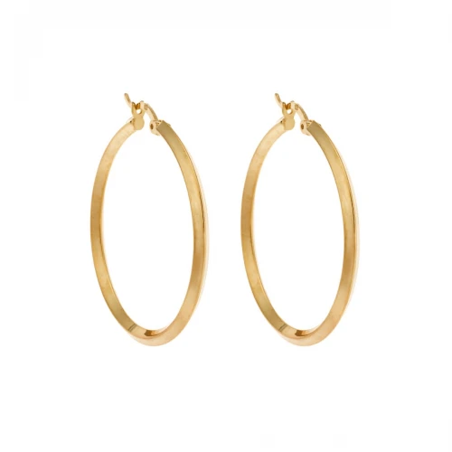 Σκουλαρίκια Senza ασήμι 925, Επιχρυσωμένοι Κρίκοι SSR3701-1GD