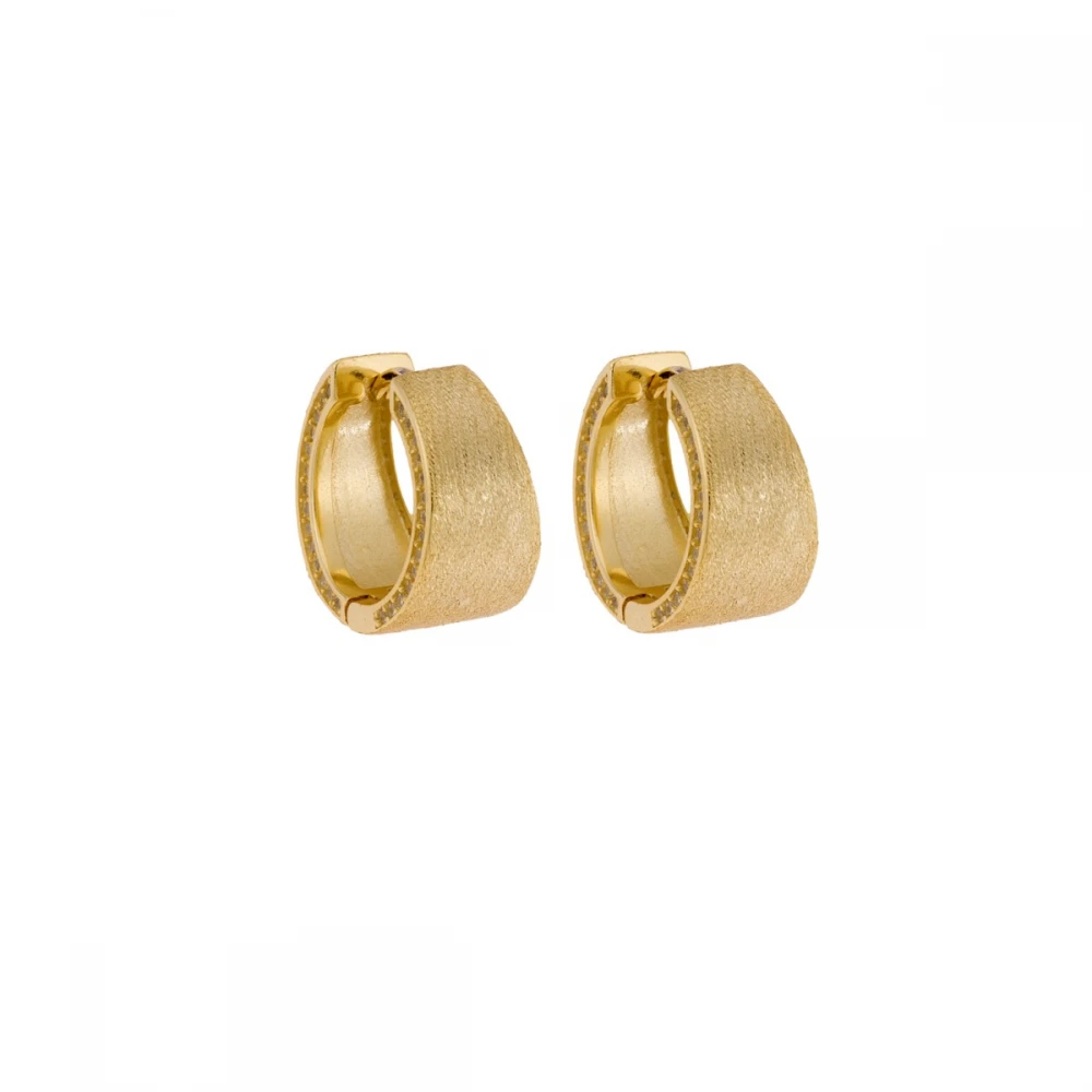 Senza Σκουλαρίκια Ασήμι 925, Επιχρυσωμένοι Κρίκοι με Ζιργκόν SSR4336