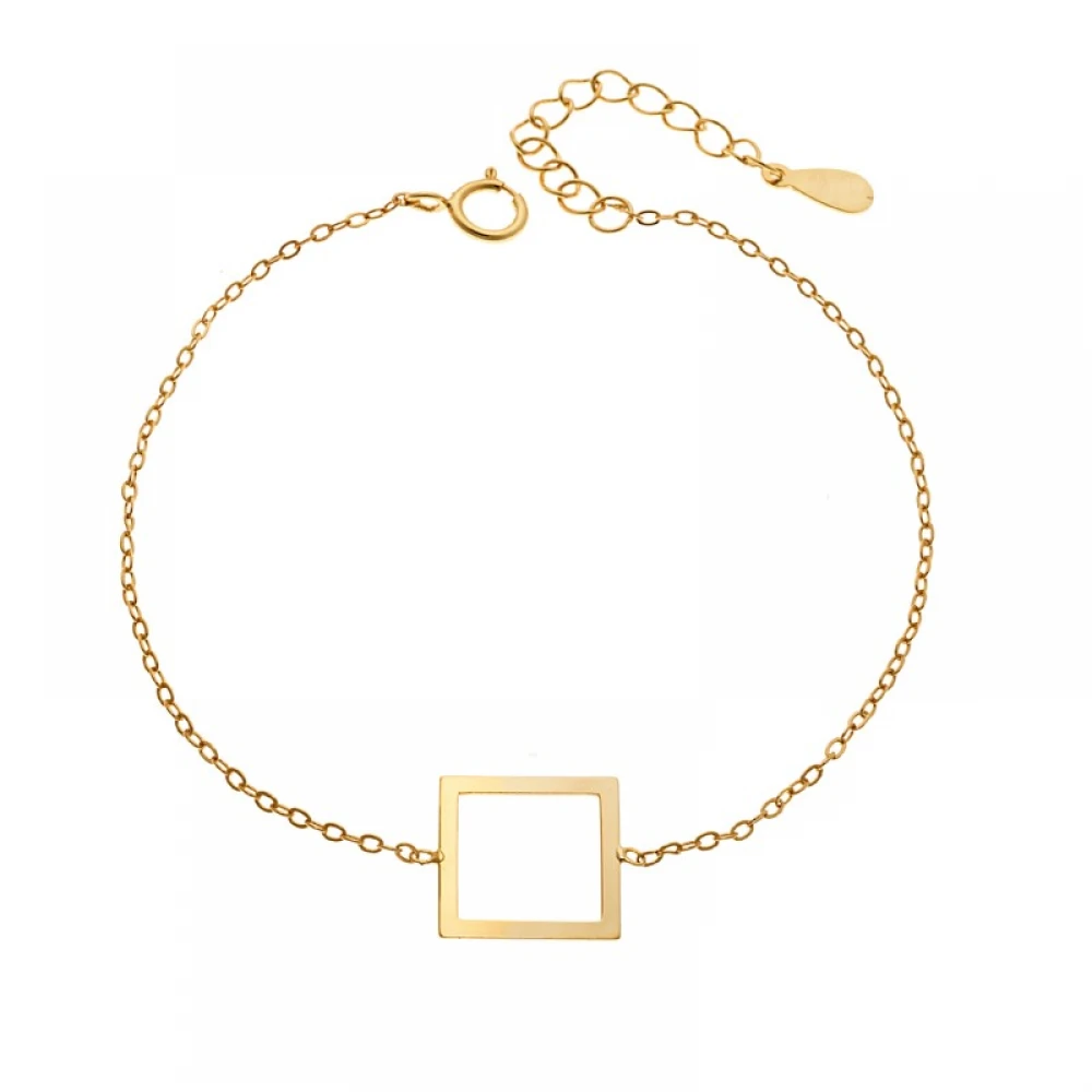 SENZA Βραχιόλι από Επιχρυσωμένο Ασήμι 925, "Τετράγωνο" SSR4370GD