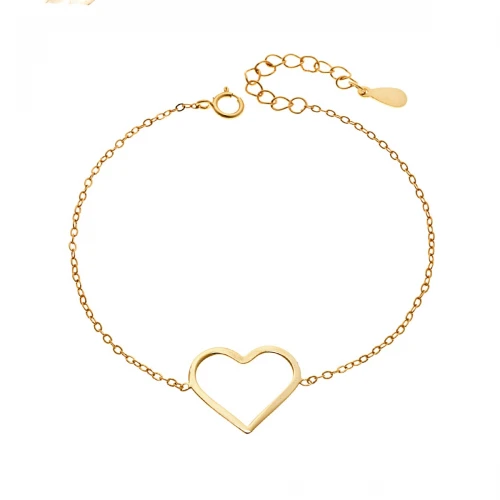SENZA Βραχιόλι από Επιχρυσωμένο Ασήμι 925, "Καρδιά" SSR4372GD