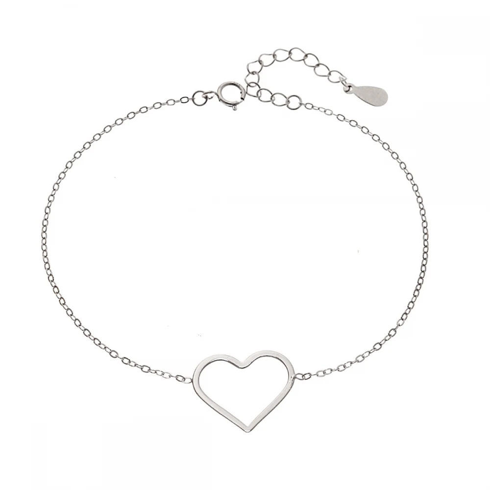 SENZA Βραχιόλι από Ασήμι 925, "Καρδιά" SSR4372SR