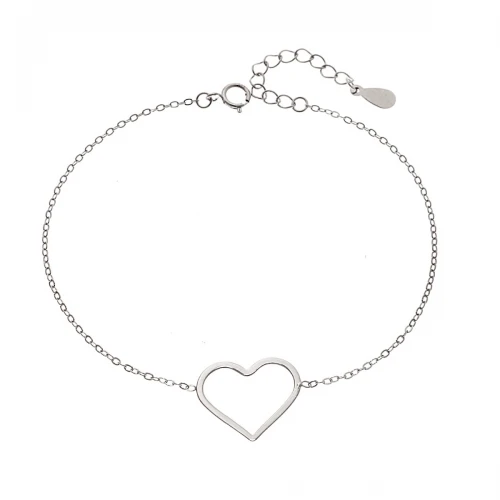 SENZA Βραχιόλι από Ασήμι 925, "Καρδιά" SSR4372SR