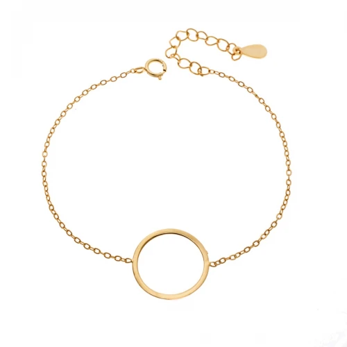 SENZA Βραχιόλι από Επιχρυσωμένο Ασήμι 925, "Κύκλος" SSR4375GD
