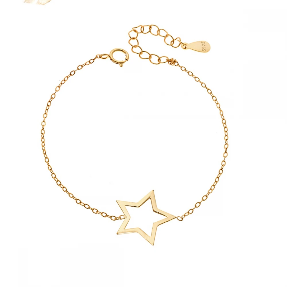 SENZA Βραχιόλι από Επιχρυσωμένο Ασήμι 925, "Αστέρι" SSR4376GD