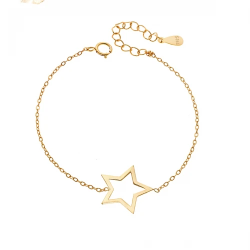 SENZA Βραχιόλι από Επιχρυσωμένο Ασήμι 925, "Αστέρι" SSR4376GD
