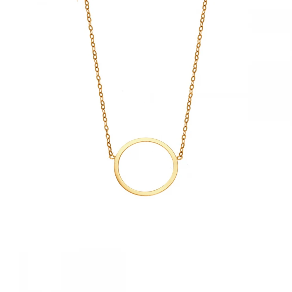 SENZA Κολιέ Ασήμι 925, Geometric Series "Κύκλος" Επιχρυσωμένο SSR4377GD