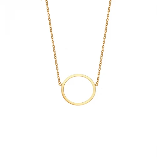 SENZA Κολιέ Ασήμι 925, Geometric Series "Κύκλος" Επιχρυσωμένο SSR4377GD