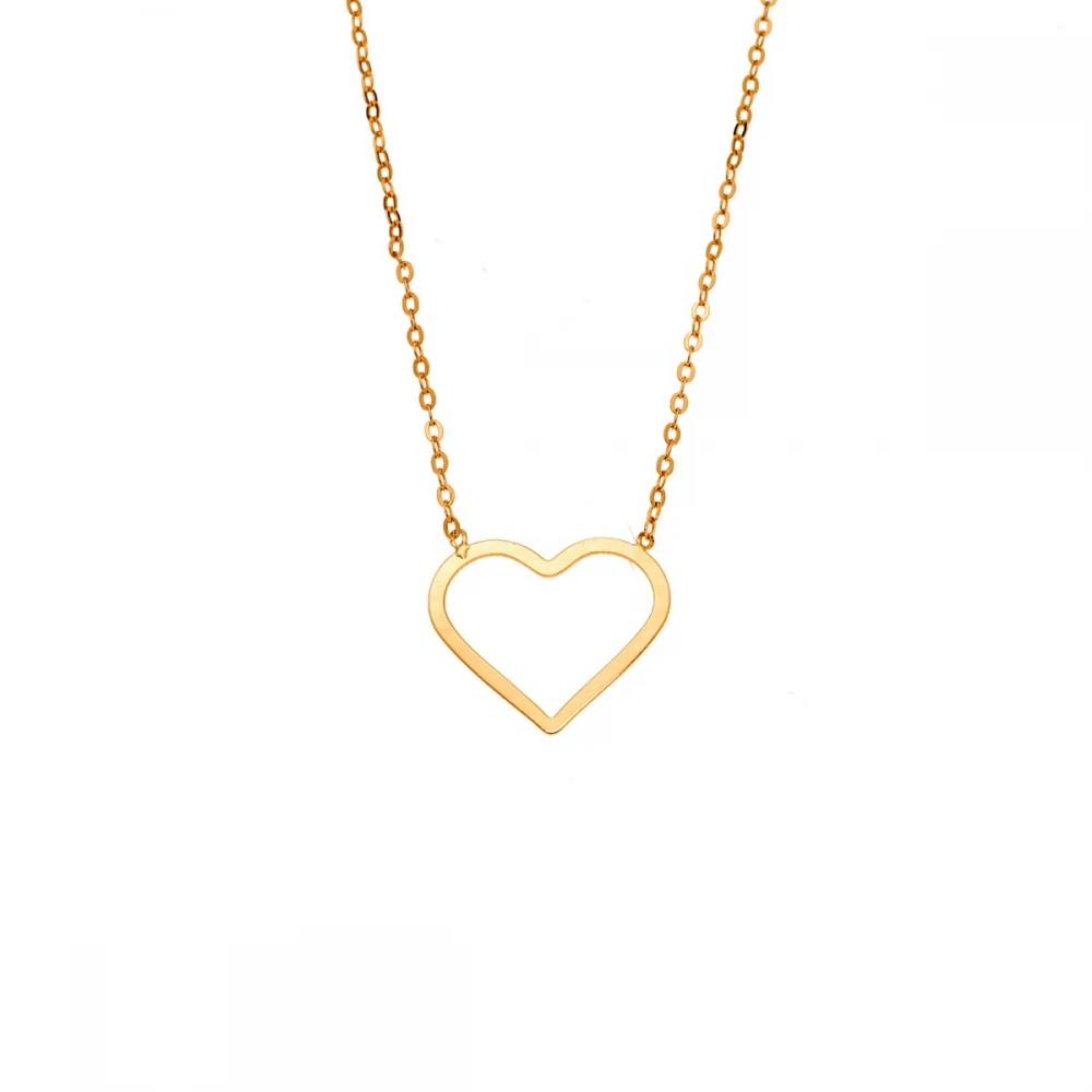 SENZA Κολιέ Ασήμι 925, Geometric Series "Καρδιά" Επιχρυσωμένο SSR4379GD