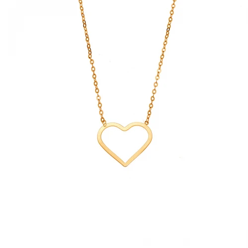 SENZA Κολιέ Ασήμι 925, Geometric Series "Καρδιά" Επιχρυσωμένο SSR4379GD