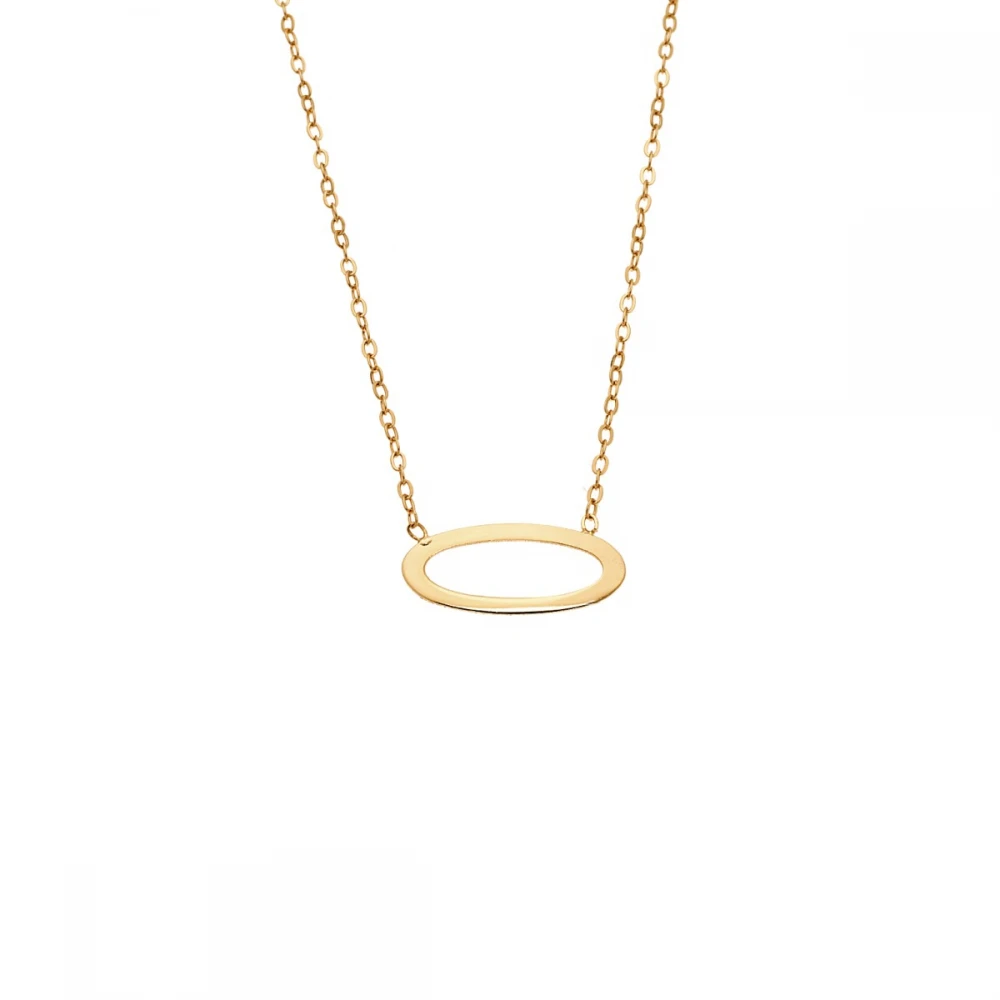 SENZA Κολιέ Ασήμι 925, Geometric Series "Οβάλ" Επιχρυσωμένο SSR4384GD