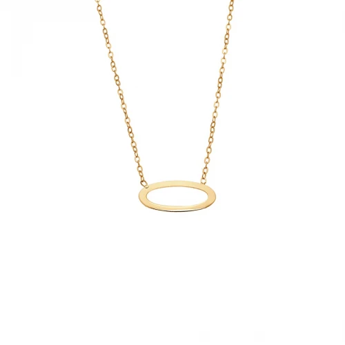SENZA Κολιέ Ασήμι 925, Geometric Series "Οβάλ" Επιχρυσωμένο SSR4384GD