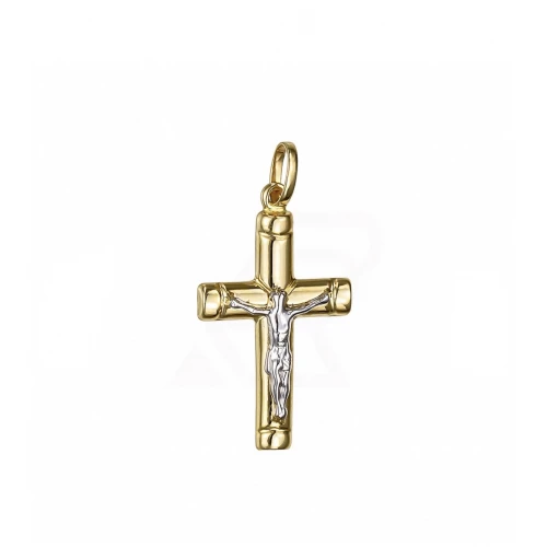 14Κ Χρυσός Δίχρωμος Σταυρός ST077VR