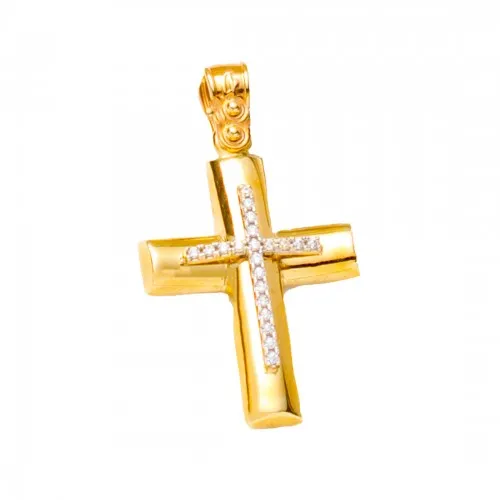 14K Χρυσός Σταυρός με Ζιργκόν ST106AD1