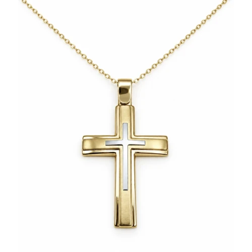 9Κ Χρυσός Σταυρός Δύο τόνων ST106KR