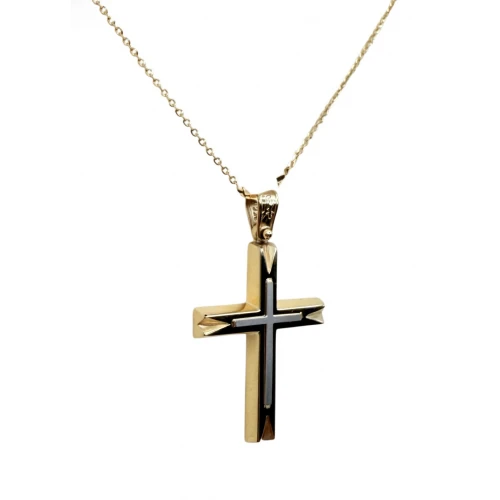 9Κ Χρυσός Σταυρός Δύο τόνων ST135ANR