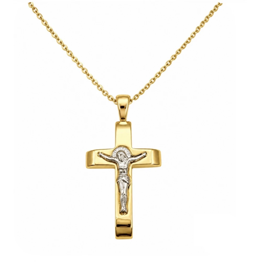 9Κ Χρυσός Σταυρός Δύο τόνων ST135KR