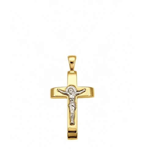 9Κ Χρυσός Σταυρός Δύο τόνων ST135KR