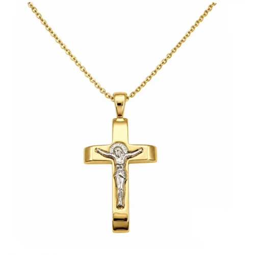 9Κ Χρυσός Σταυρός Δύο τόνων ST135KR