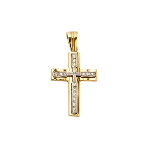 14K Χρυσός Δίχρωμος Σταυρός  ST136KK1