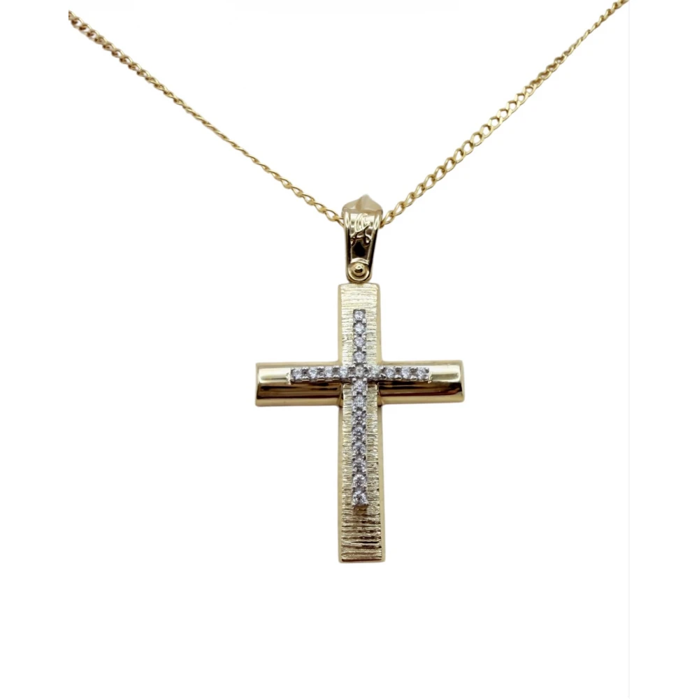 9Κ Χρυσός Σταυρός με Ζιργκόν ST150ANR