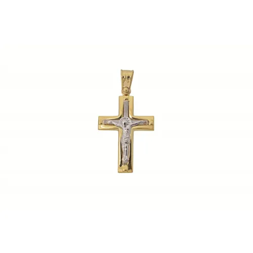 18Κ Χρυσός Δίχρωμος Σταυρός ST152AD