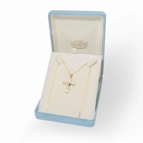 14Κ Χρυσός Δίχρωμος Σταυρός ST170AR