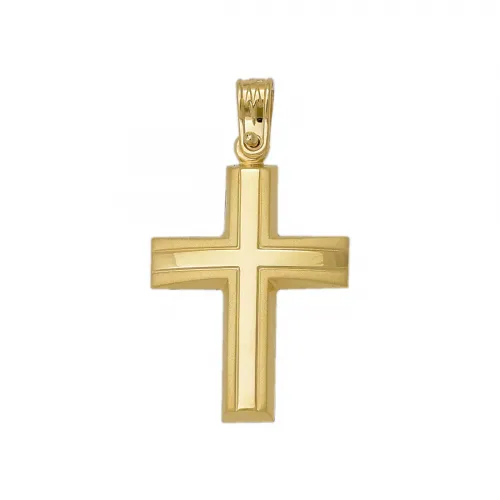 14Κ Χρυσός Σταυρός Διπλής Όψεως ST172KG
