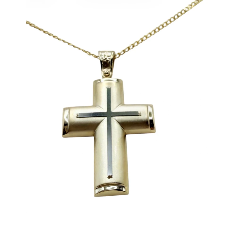 9Κ Χρυσός Σταυρός Δύο τόνων ST181ANR