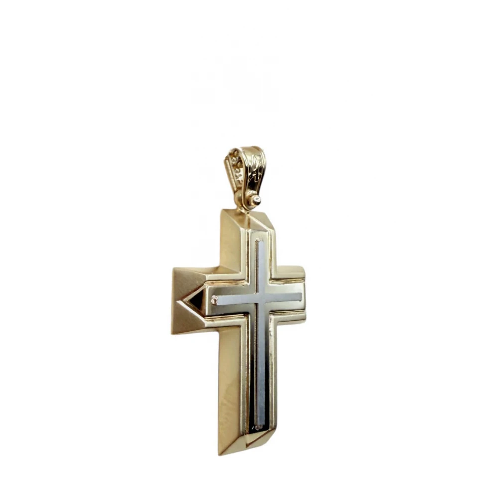 9Κ Χρυσός Σταυρός Δύο τόνων ST192ANR