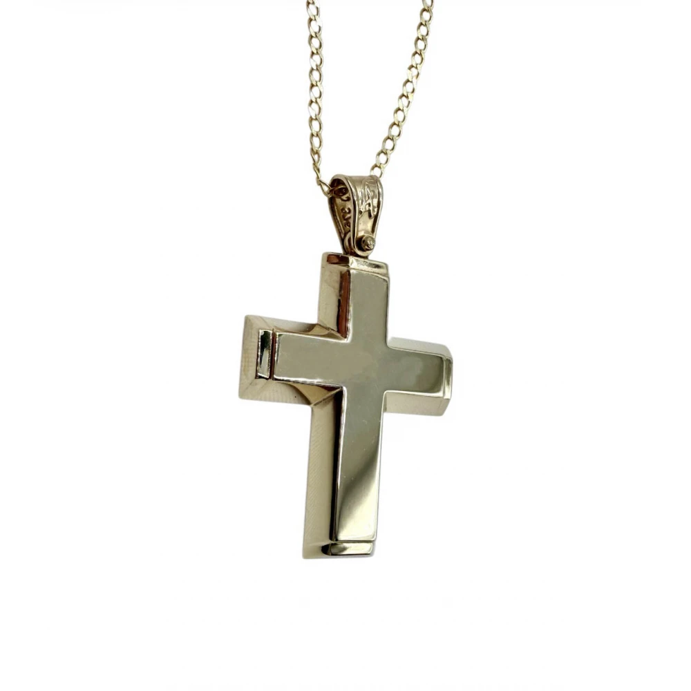 9Κ Χρυσός Σταυρός γυαλιστερός ST193AN