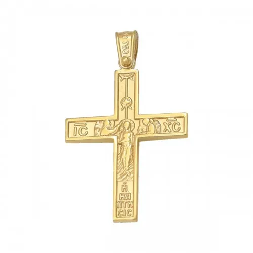 18K Χρυσός Δίχρωμος Σταυρός Διπλής Όψεως ST202AD