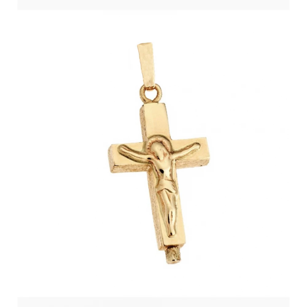 14Κ Χρυσός Σταυρός με Εσταυρωμένο ST209OI