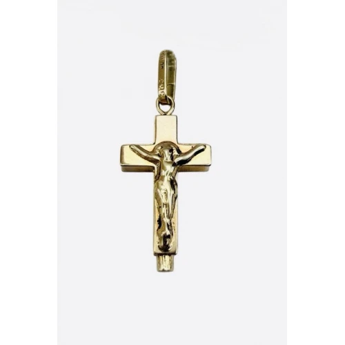14Κ Χρυσός Σταυρός με Εσταυρωμένο ST209OI