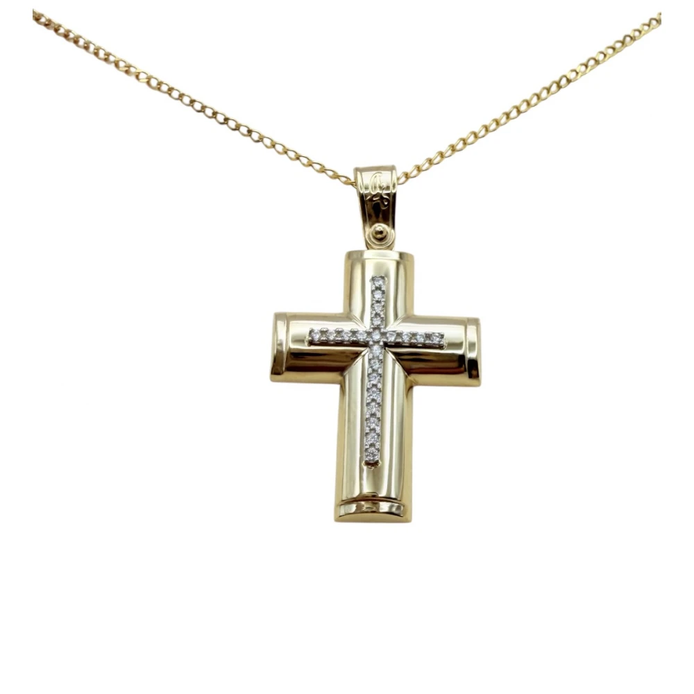 9Κ Χρυσός Σταυρός με Ζιργκόν ST232ANR