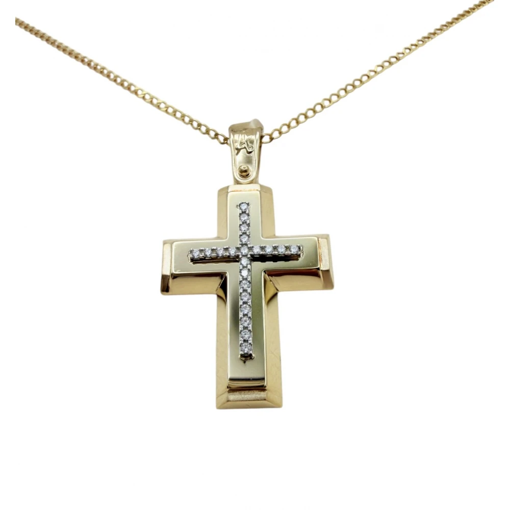 9Κ Χρυσός Σταυρός με Ζιργκόν ST234ANR