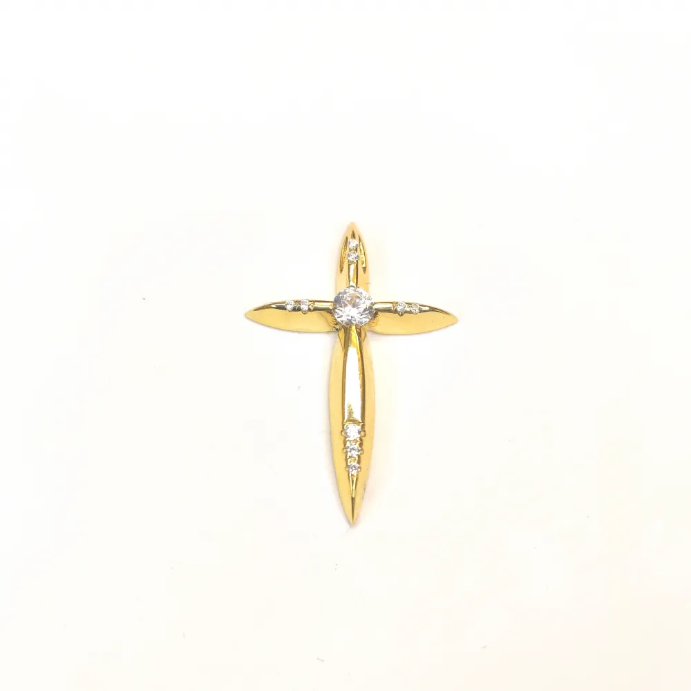 14K Χρυσός Σταυρός με Ζιργκόν ST288MR